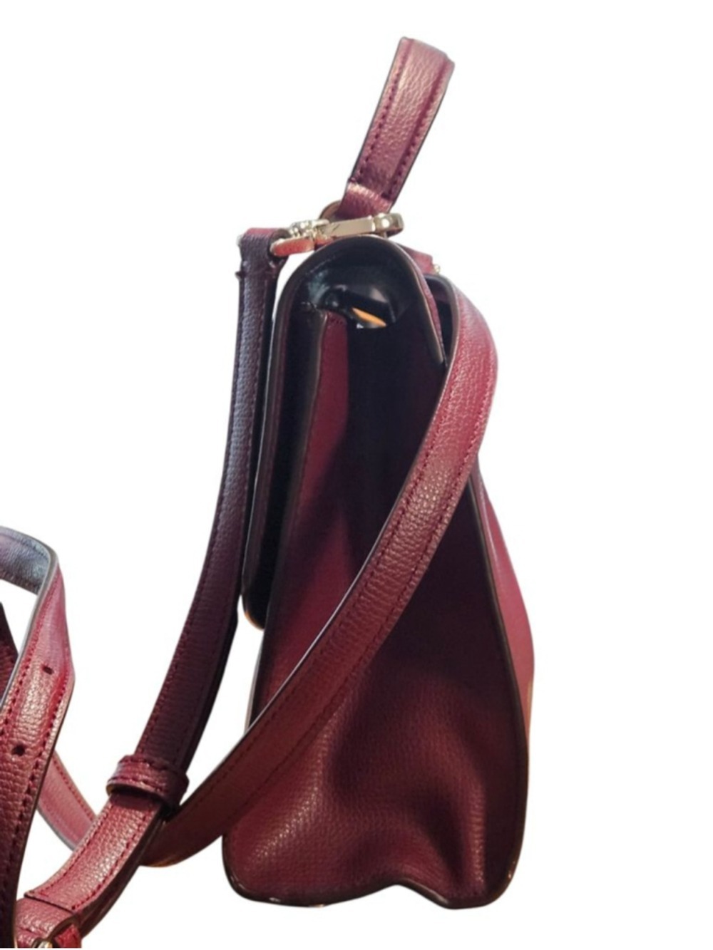 Kate Spade Burgundy Leather Satchel One Size - Picture 8 of 16